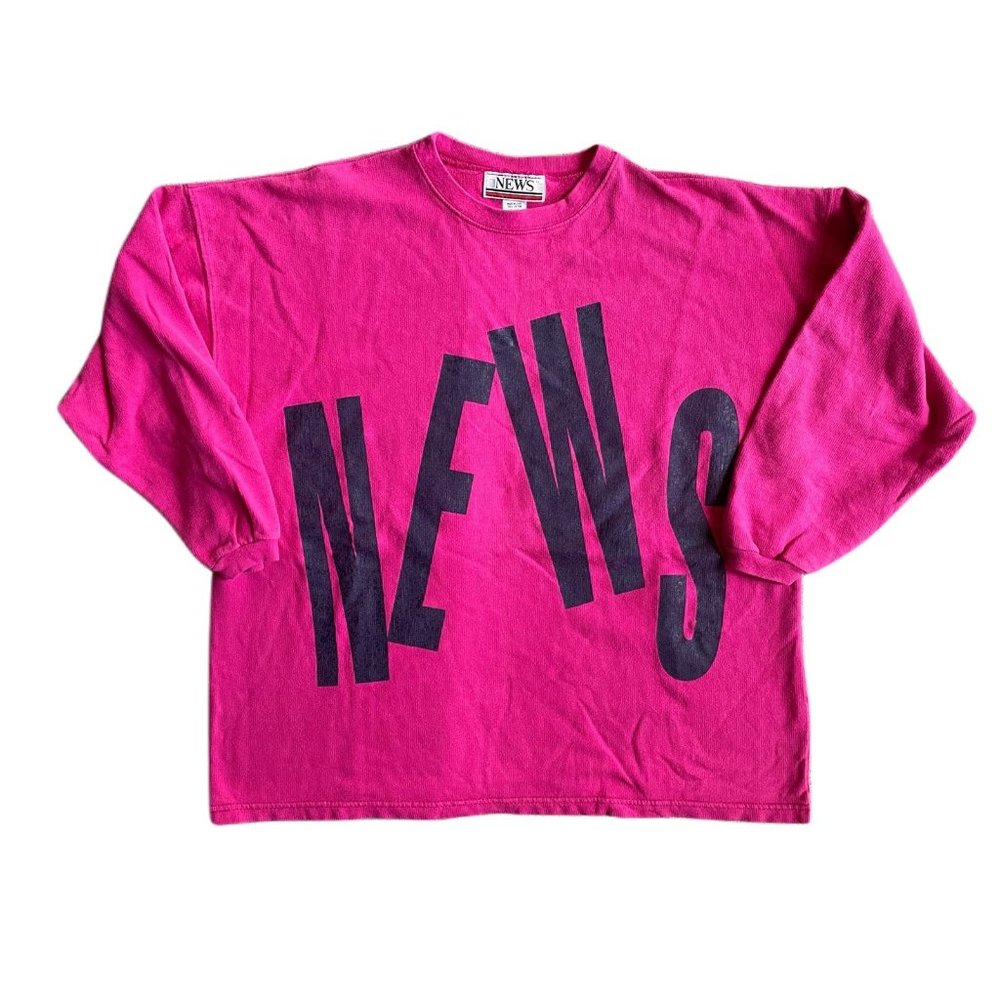Vintage NEWS Pink Crewneck Sweatshit